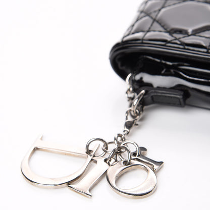 Christian Dior Patent Cannage Wallet on Chain Pouch Black 9 of 10