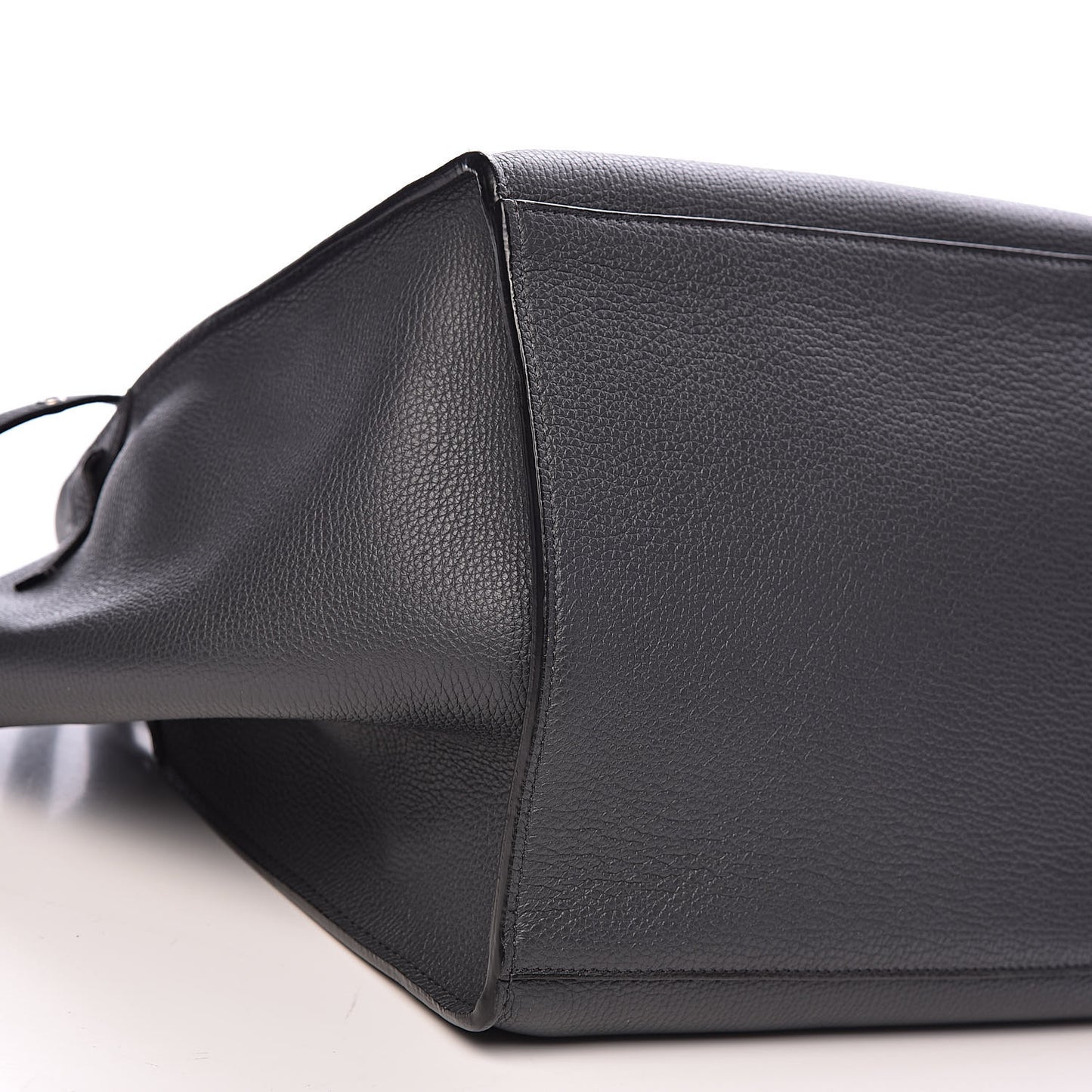 Supple Grained Calfskin Small Long Strap Big Bag Anthracite