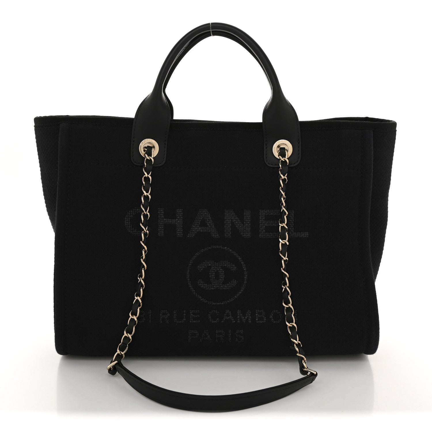 Chanel Mixed Fibers Small Deauville Tote Black 1 of 12