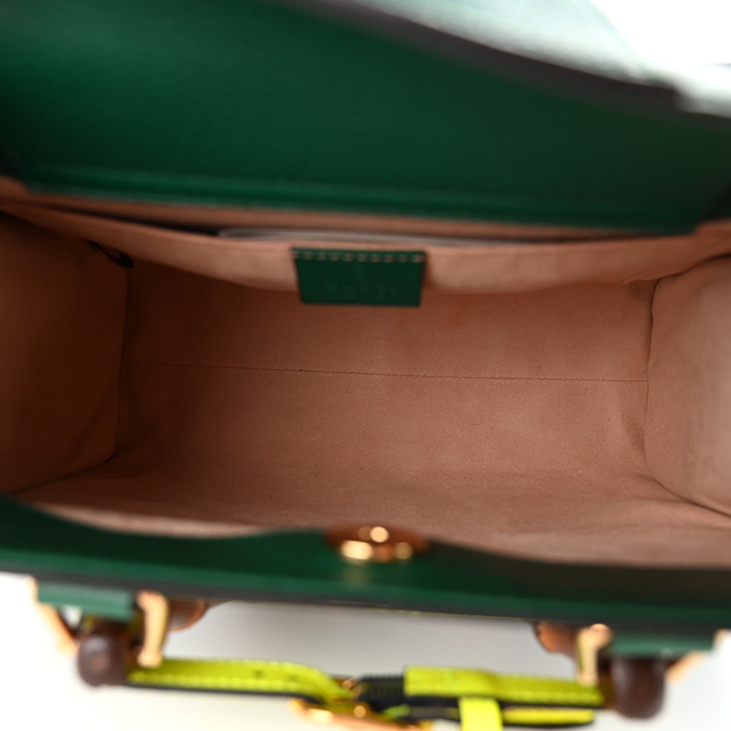 Gucci Wonka Grain Calfskin Small Diana Tote Bag Green Yellow Fluo 5 of 11