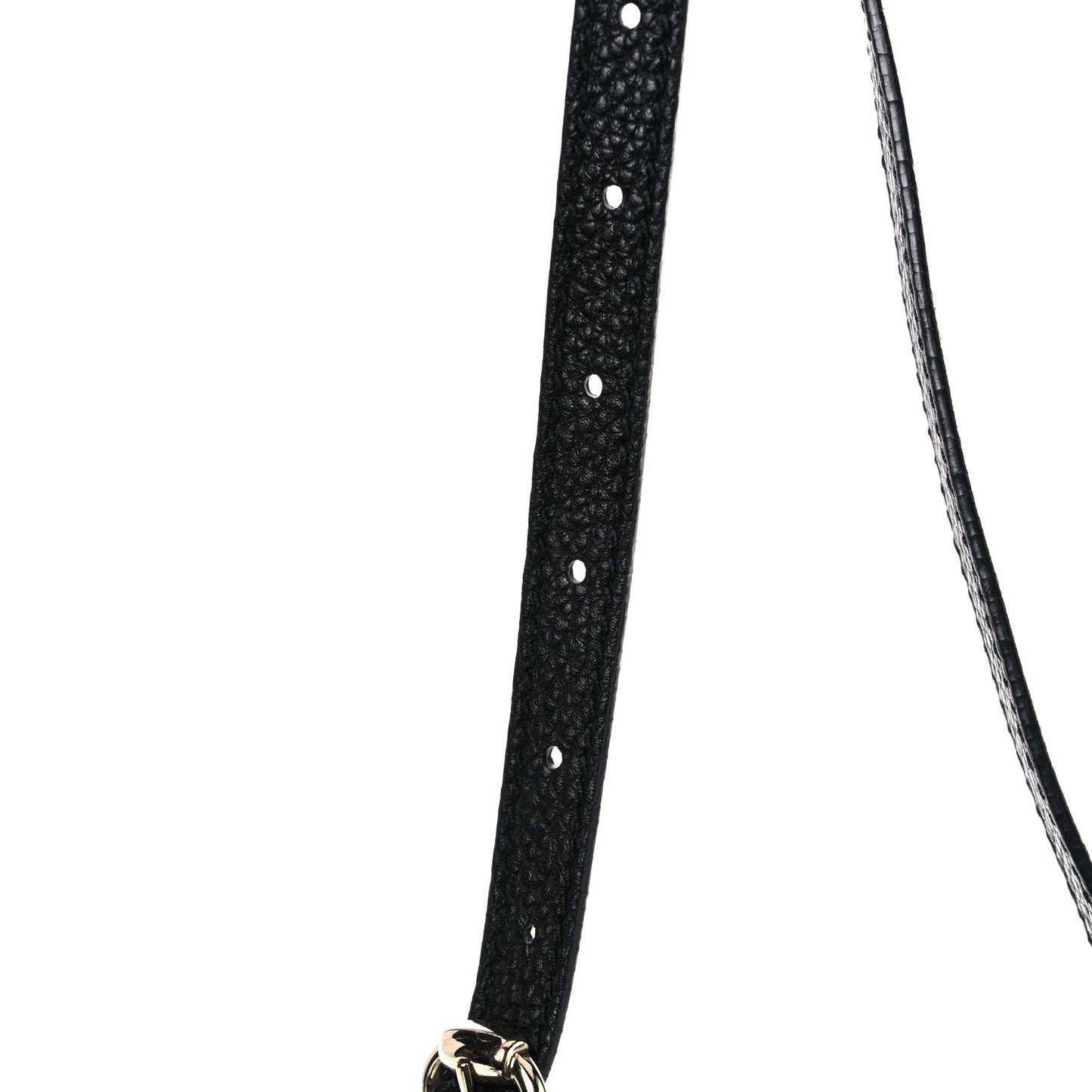 Pebbled Calfskin Small Soho Disco Bag Black