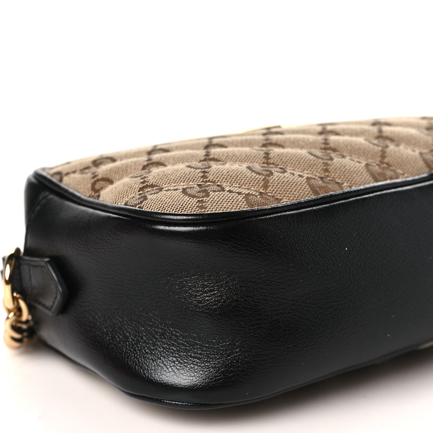 Monogram Matelasse Diagonal Small GG Marmont Chain Shoulder Bag Beige Black