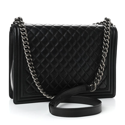 Chanel Lambskin Quilted Large Boy Flap Black 2 of 4
