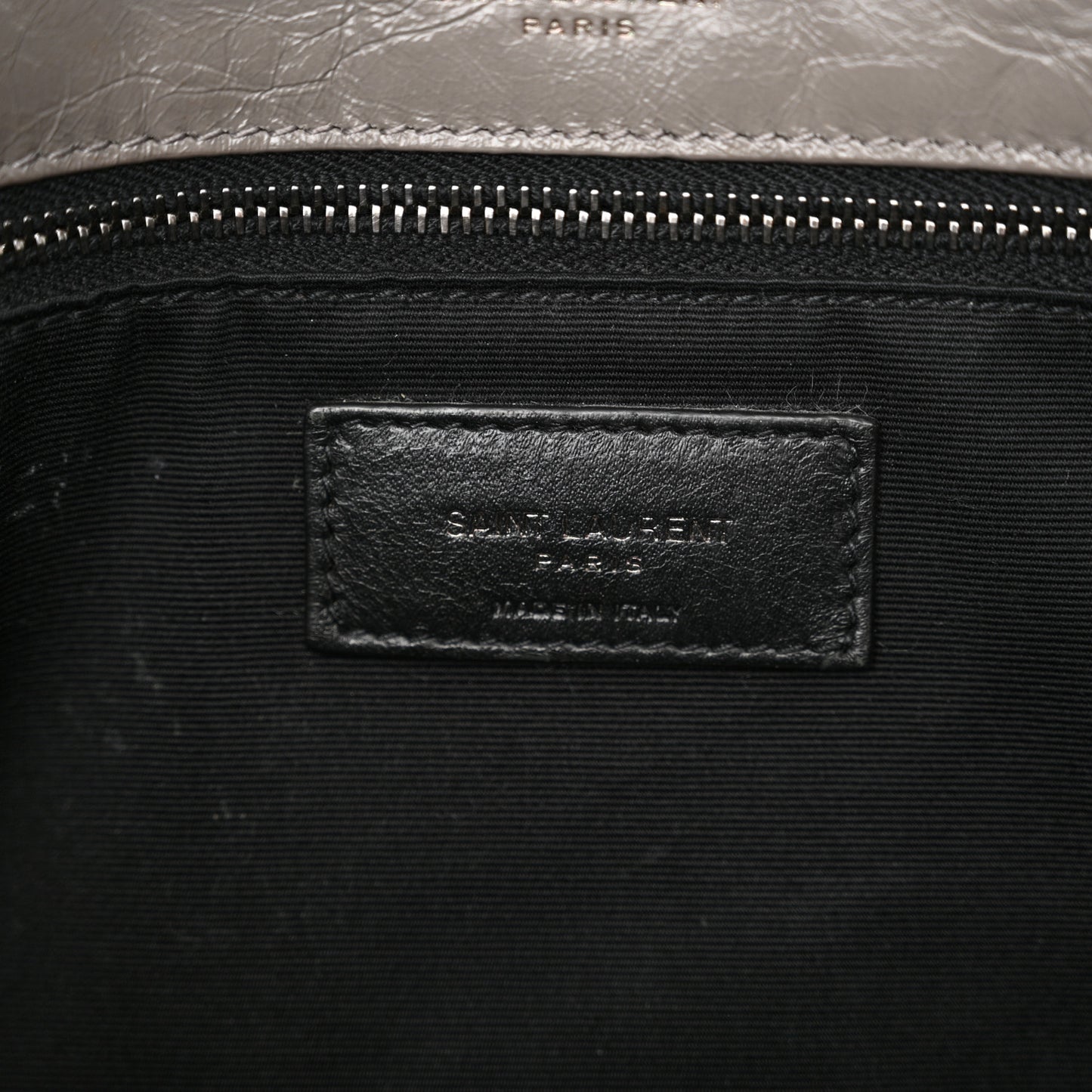 Crinkled Calfskin Matelasse Monogram Medium Niki Chain Satchel Light Gray