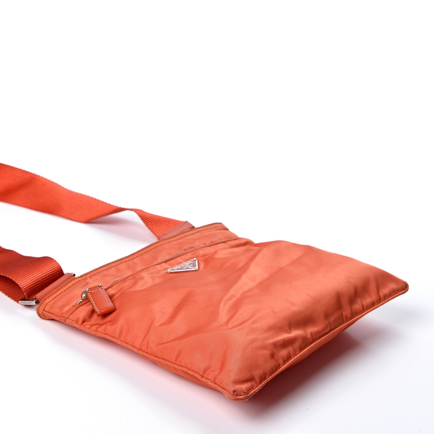 Nylon Vela Flat Messenger Bag Papaya