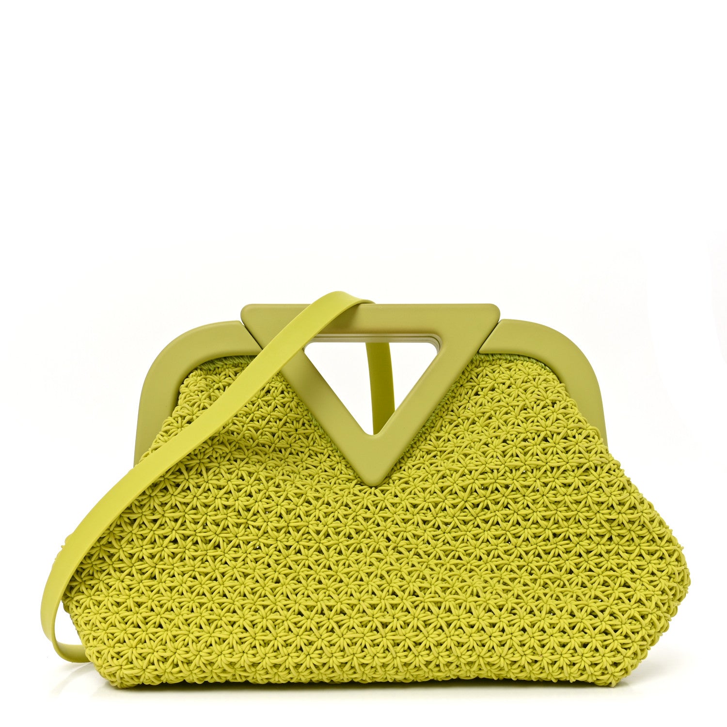 Bottega Veneta Rubber Crochet Small The Point Triangle Bag