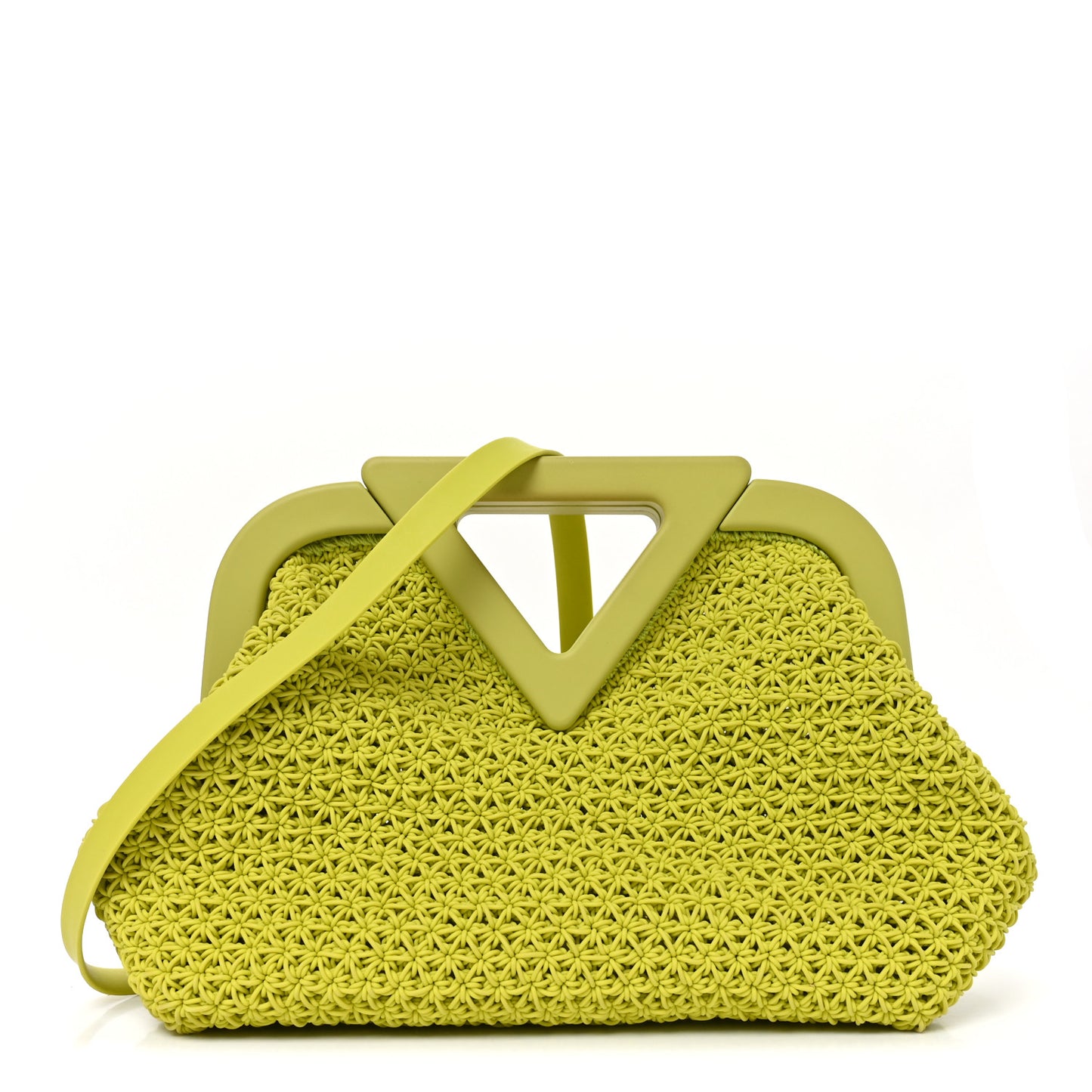Rubber Crochet Small The Point Triangle Bag Seagrass