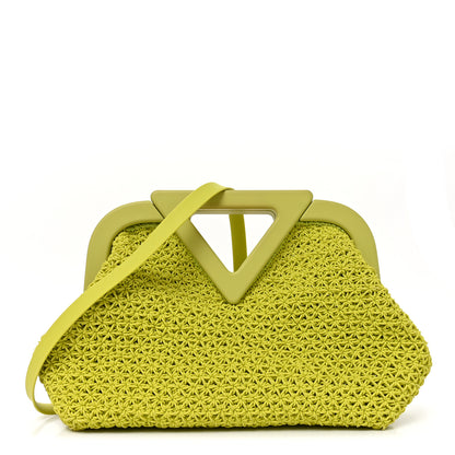 Bottega Veneta Rubber Crochet Small The Point Triangle Bag Seagrass 1 of 9