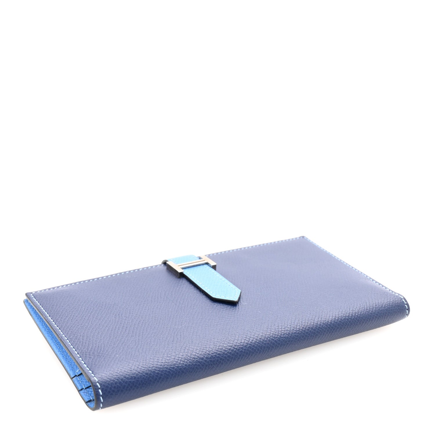 Hermes Epsom Bicolor Bearn Gusset Wallet Bleu Saphir Bleu Paradis 4 of 7