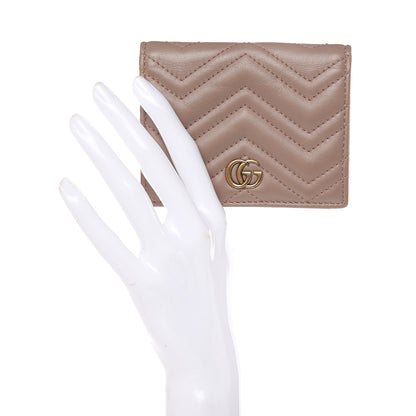 Gucci Calfskin Matelasse GG Marmont Card Case Porcelain Rose 2 of 11