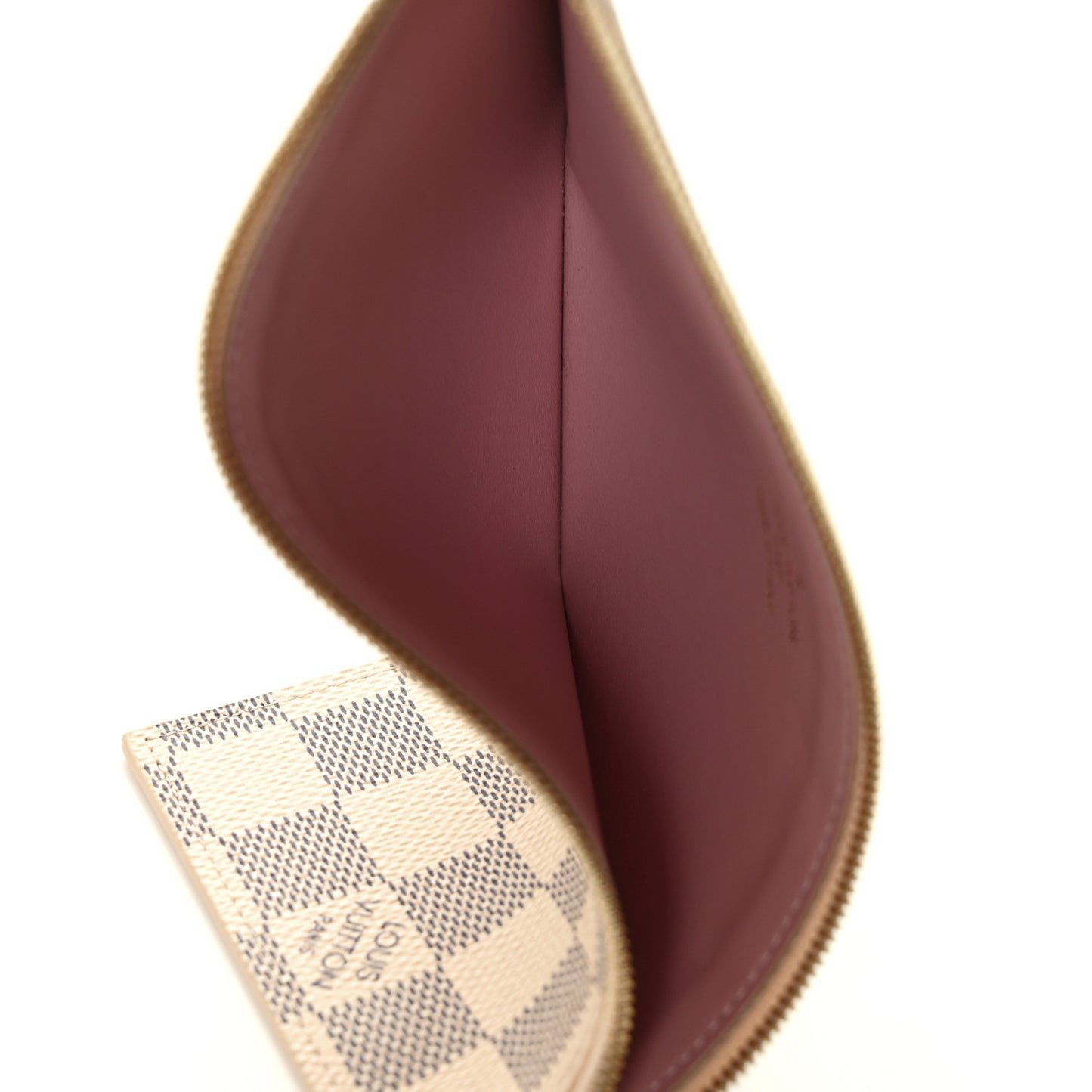 Damier Azur Felicie Chain Wallet Zippered Insert Rose Ballerine