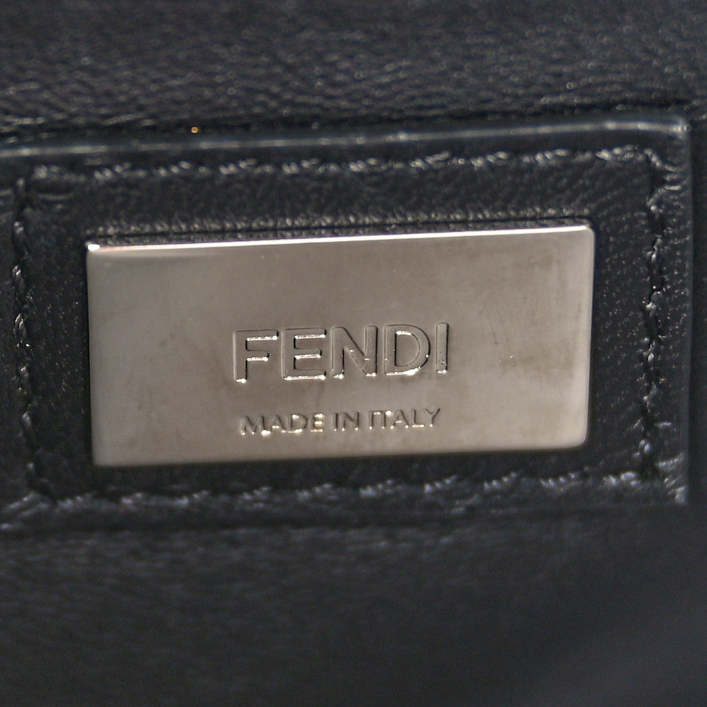 Fendi Nappa Waves Bi-Color Mini Peekaboo Iconic Satchel Black Turchese 6 of 9