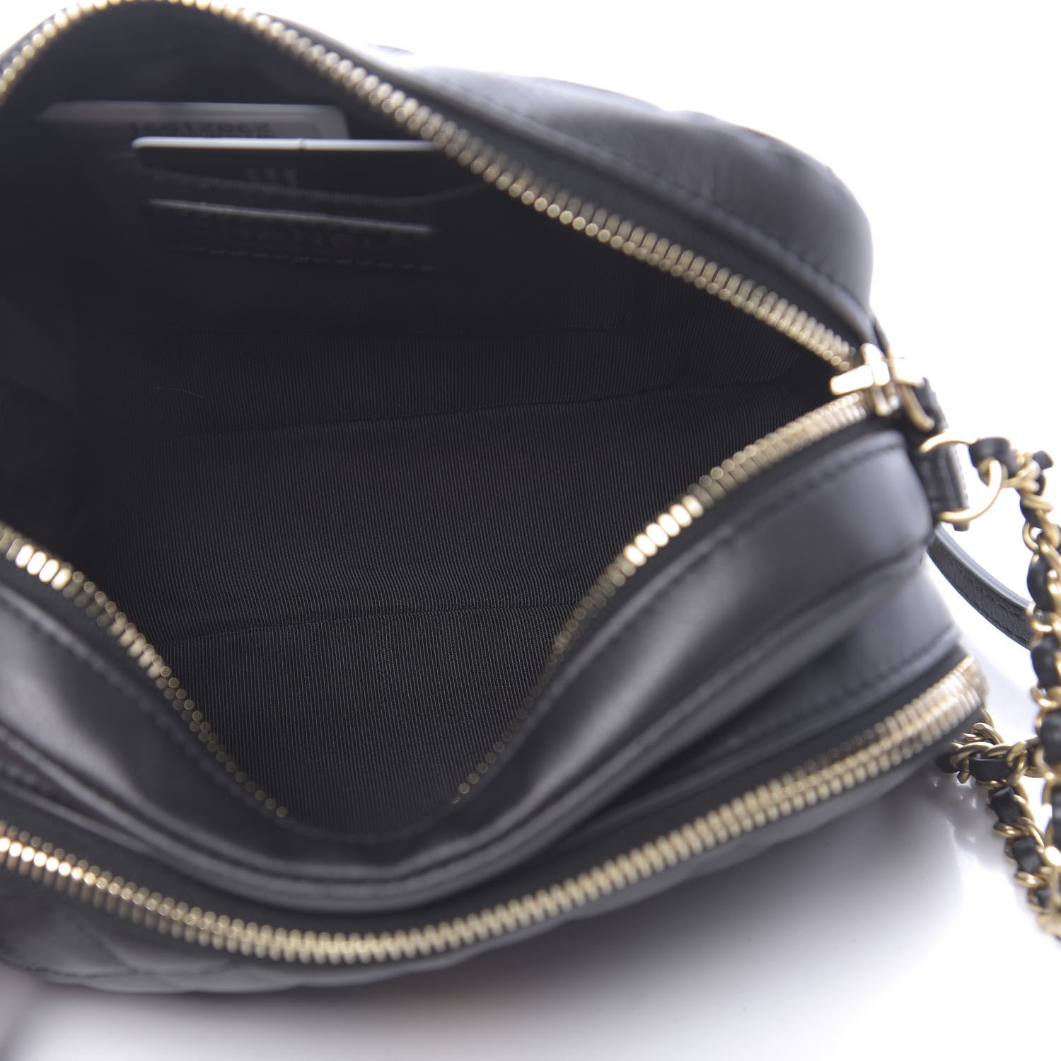 Chanel Calfskin Quilted Day Trips Camera Case Black 5 of 10