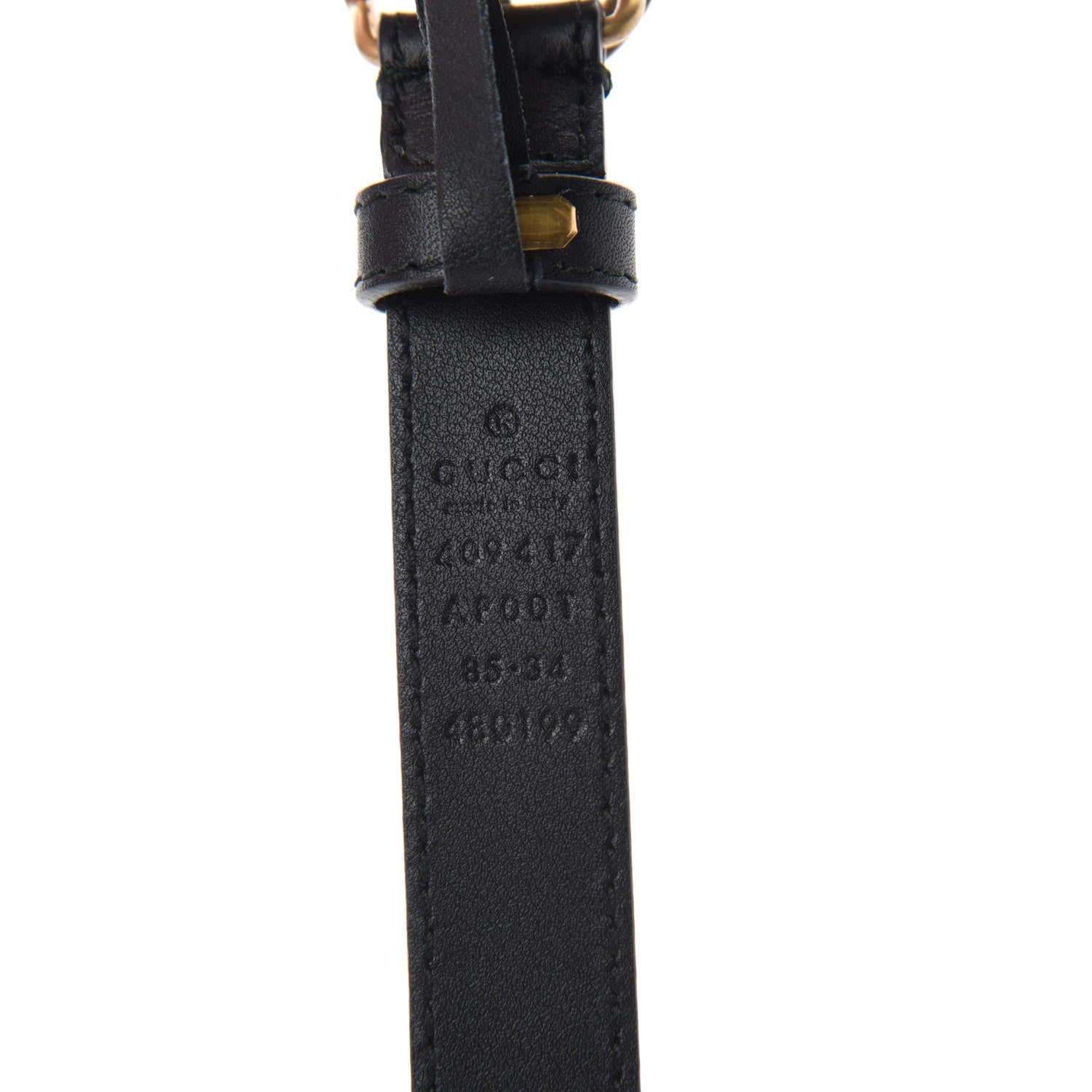 Gucci Calfskin Double G 20mm Belt 85 34 Black 3 of 3