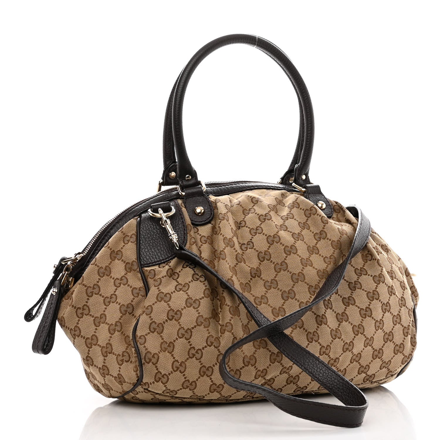 Gucci Monogram Medium Sukey Boston Bag Dark Brown 3 of 10