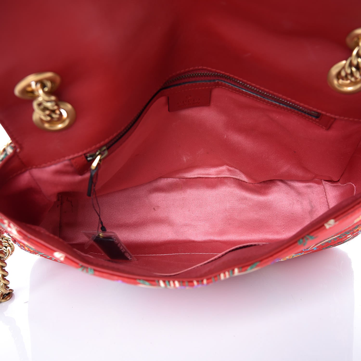 Gucci Jacquard Matelasse Floral Medium GG Marmont Shoulder Bag Red 5 of 8