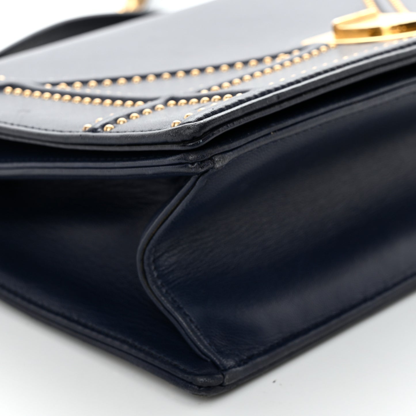 Lambskin Studded Medium Diorama Flap Bag Blue