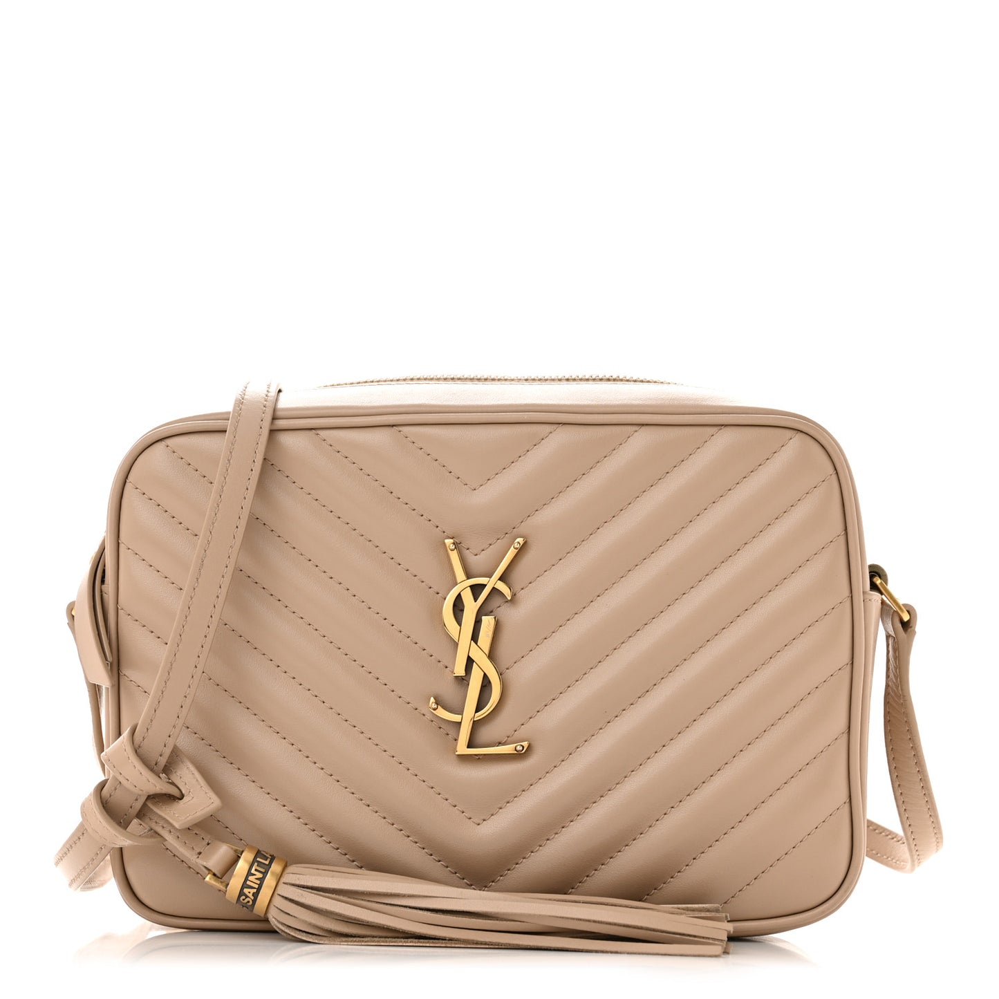 Calfskin Matelasse Monogram Lou Camera Bag Dark Beige