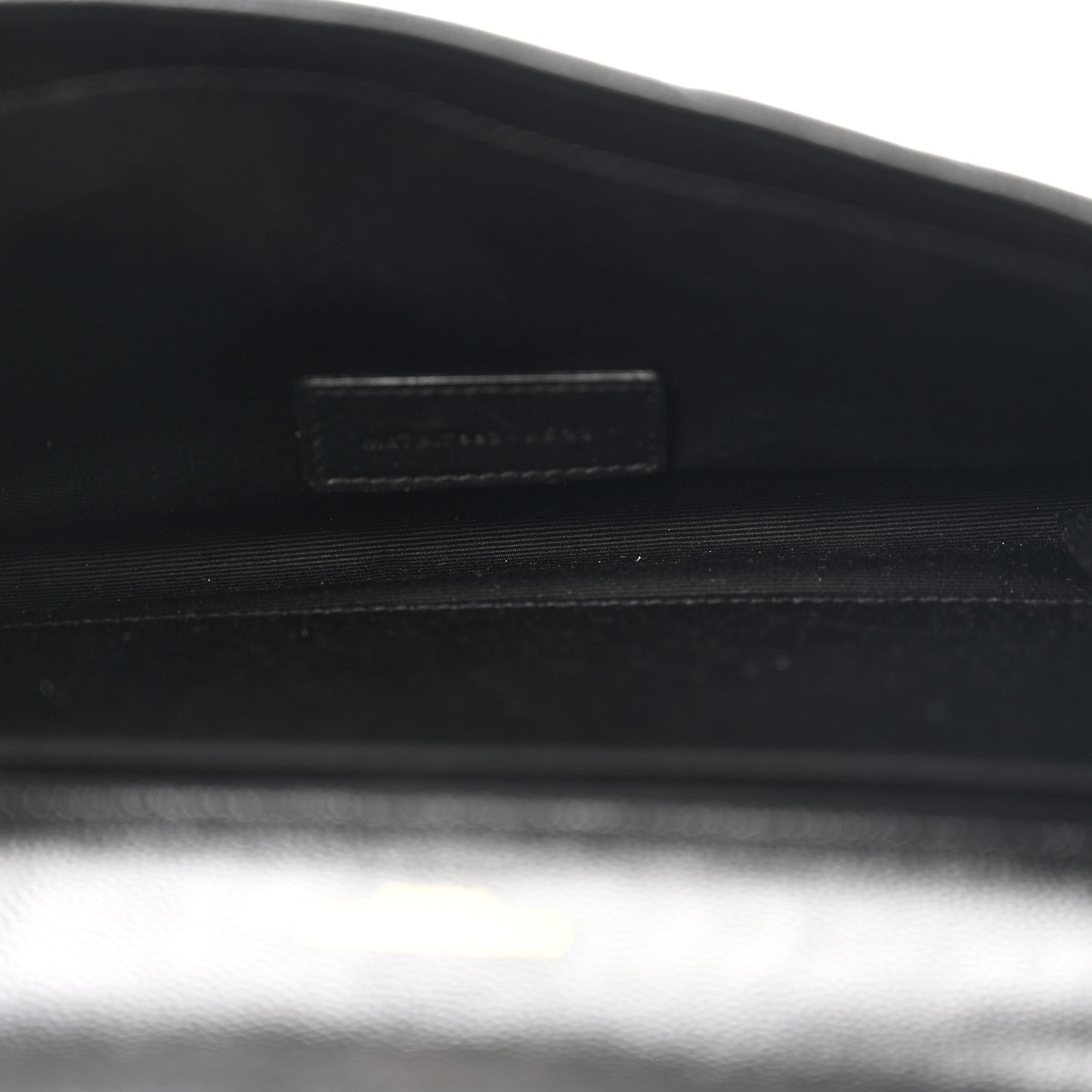 Grain De Poudre Matelasse Chevron Monogram Envelope Clutch Black