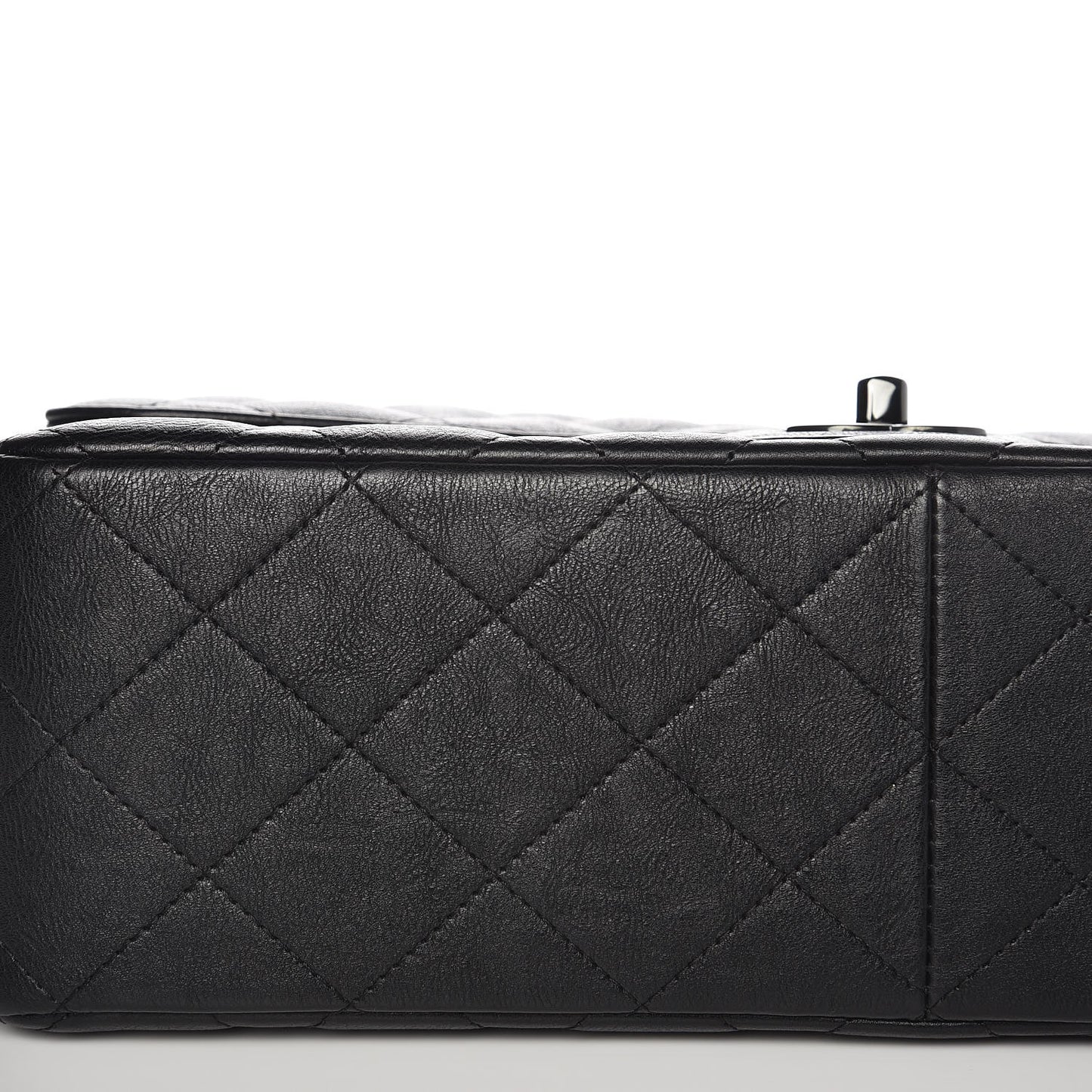 Crumpled Calfskin Quilted Jumbo Double Flap So Black
