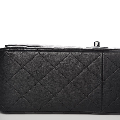 Chanel Crumpled Calfskin Quilted Jumbo Double Flap So Black 9 of 10