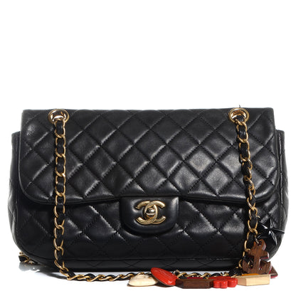 Chanel Lambskin Quilted Cruise Charm Medium Flap Black 1 of 8