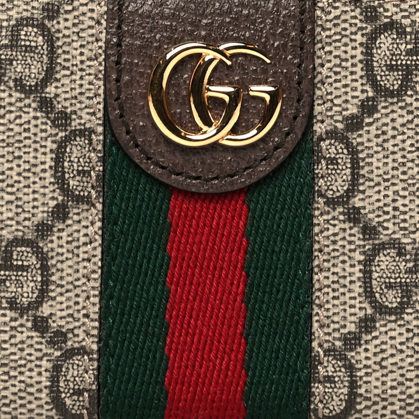 GG Supreme Monogram Web Ophidia Key Case Beige New Acero