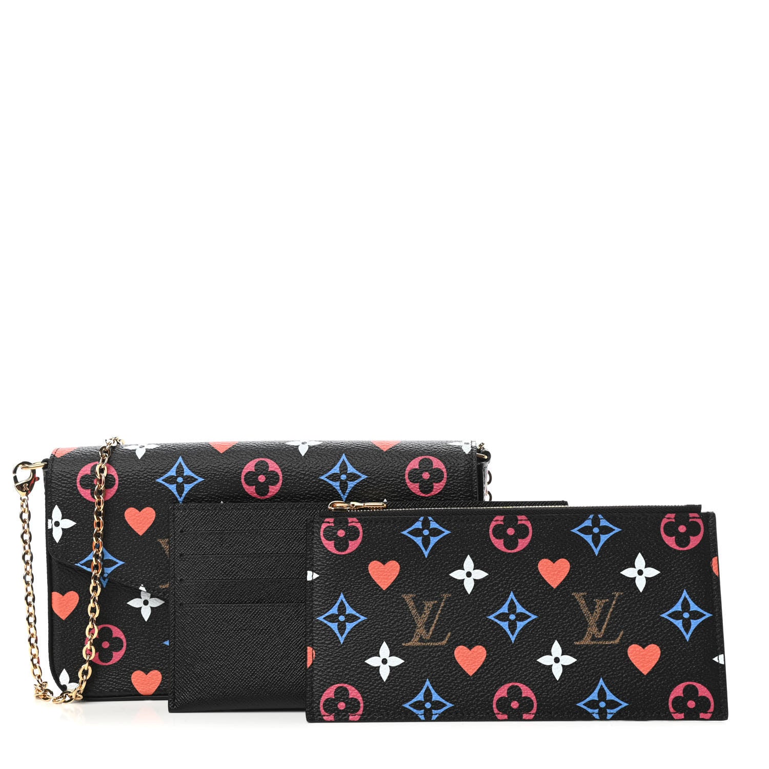 Louis Vuitton Game On Felicie Chain Wallet Black 1 of 11