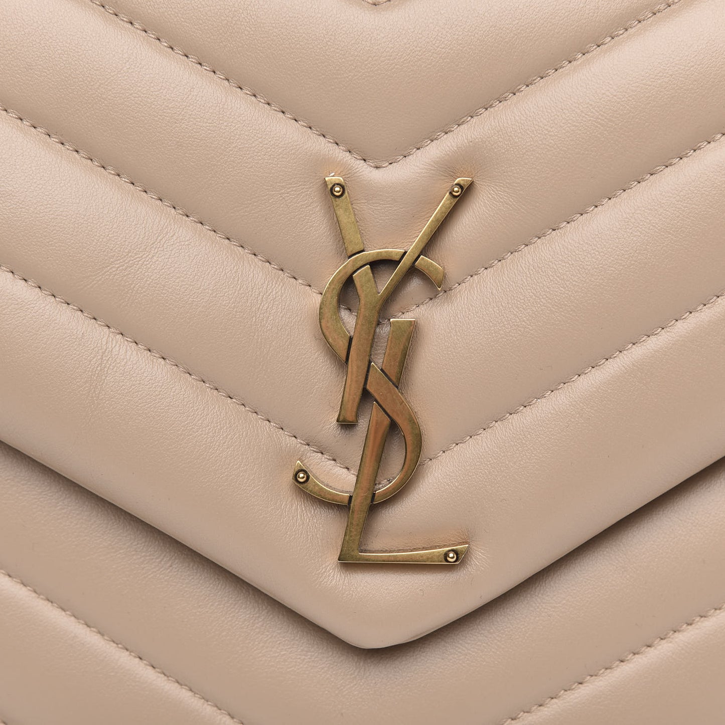 Calfskin Y Quilted Monogram Medium Loulou Chain Satchel Nude Powder
