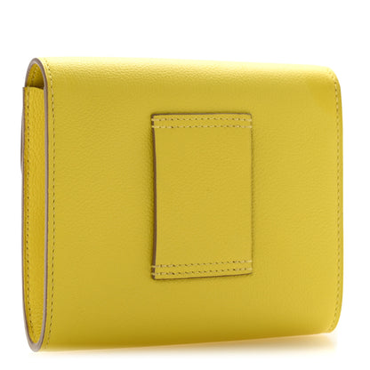 Hermes Evercolor Constance Compact Passant Wallet Lime 3 of 8