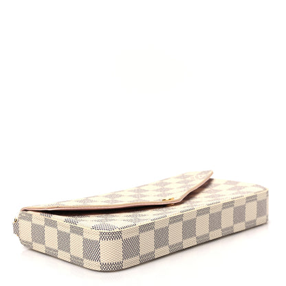 Louis Vuitton Damier Azur Pochette Felicie Chain Wallet Rose Ballerine 3 of 6