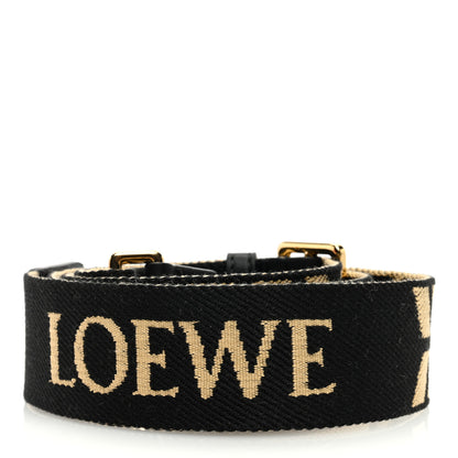 Loewe Calfskin Jacquard Paulas Ibiza Arrow Webbing Strap Natural Black 2 of 4