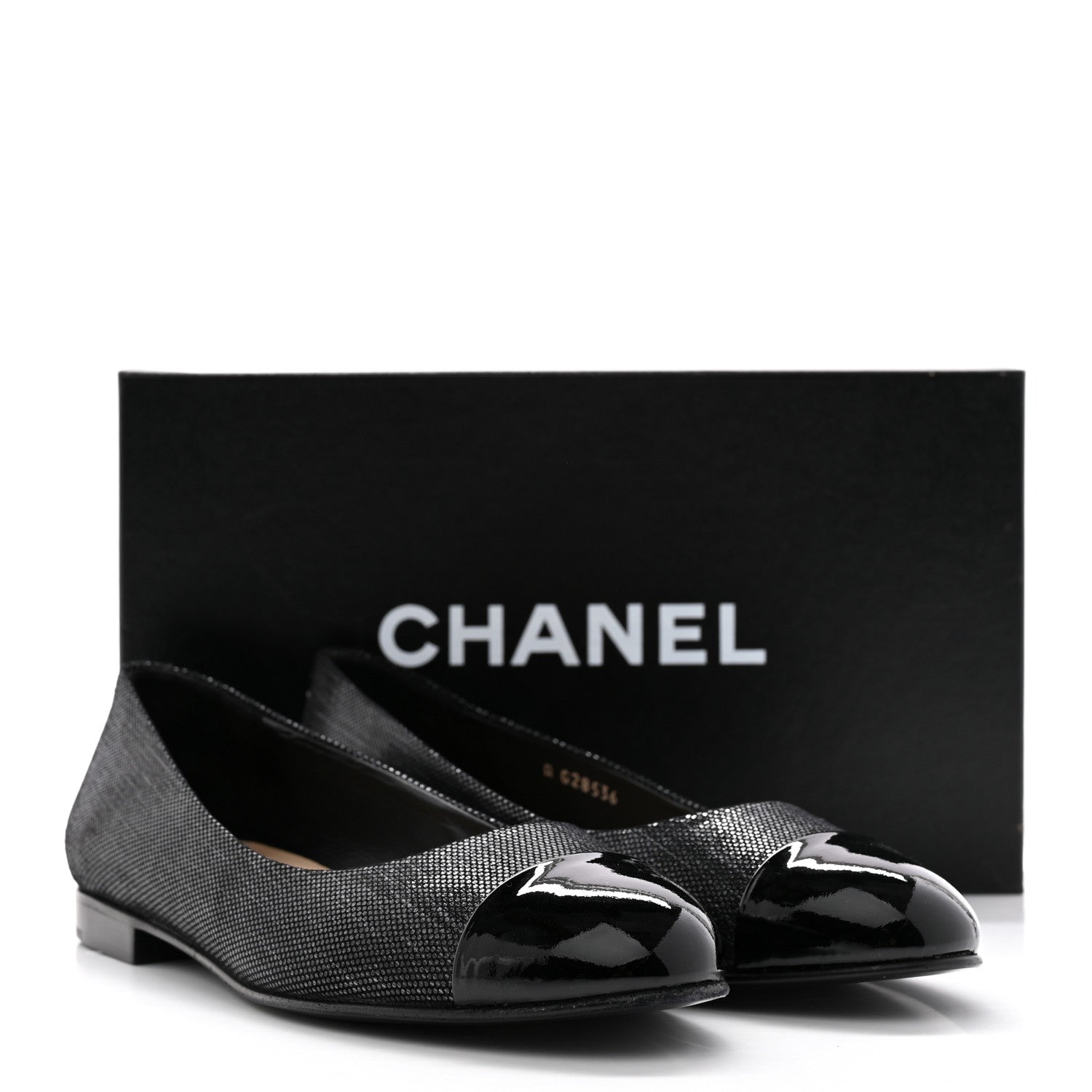 Chanel Fantasy Goatskin Patent Calfskin Crystal Cap Toe CC Ballerina Flats 39 Black 14 of 14