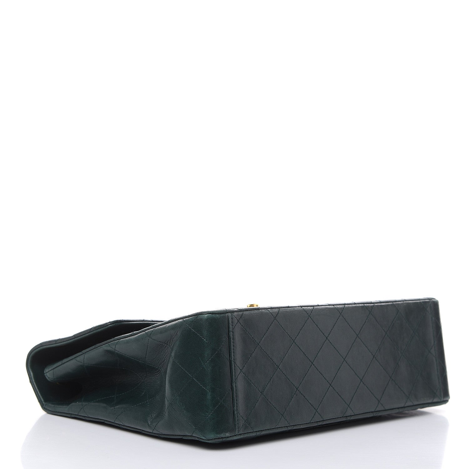 Chanel Lambskin Quilted XL Jumbo Single Flap Green 4 of 18