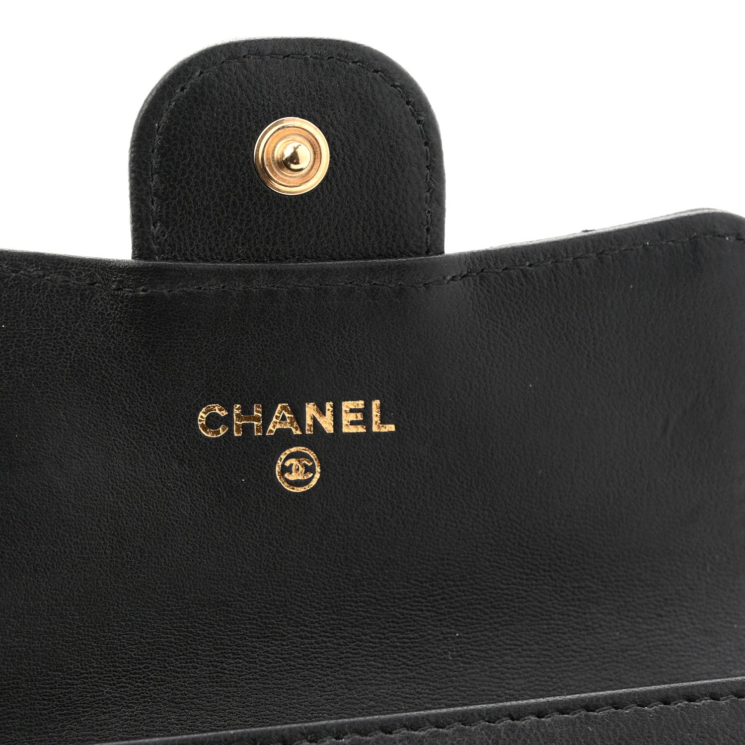 Chanel Lambskin Quilted Flap Card Holder Wallet Black 6 of 8