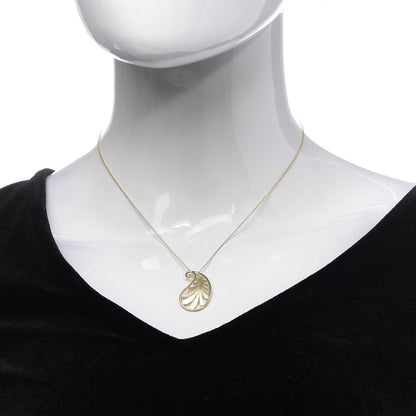 Tiffany 18K Yellow Gold Paloma Picasso Villa Palm Leaf Pendant Necklace 2 of 7