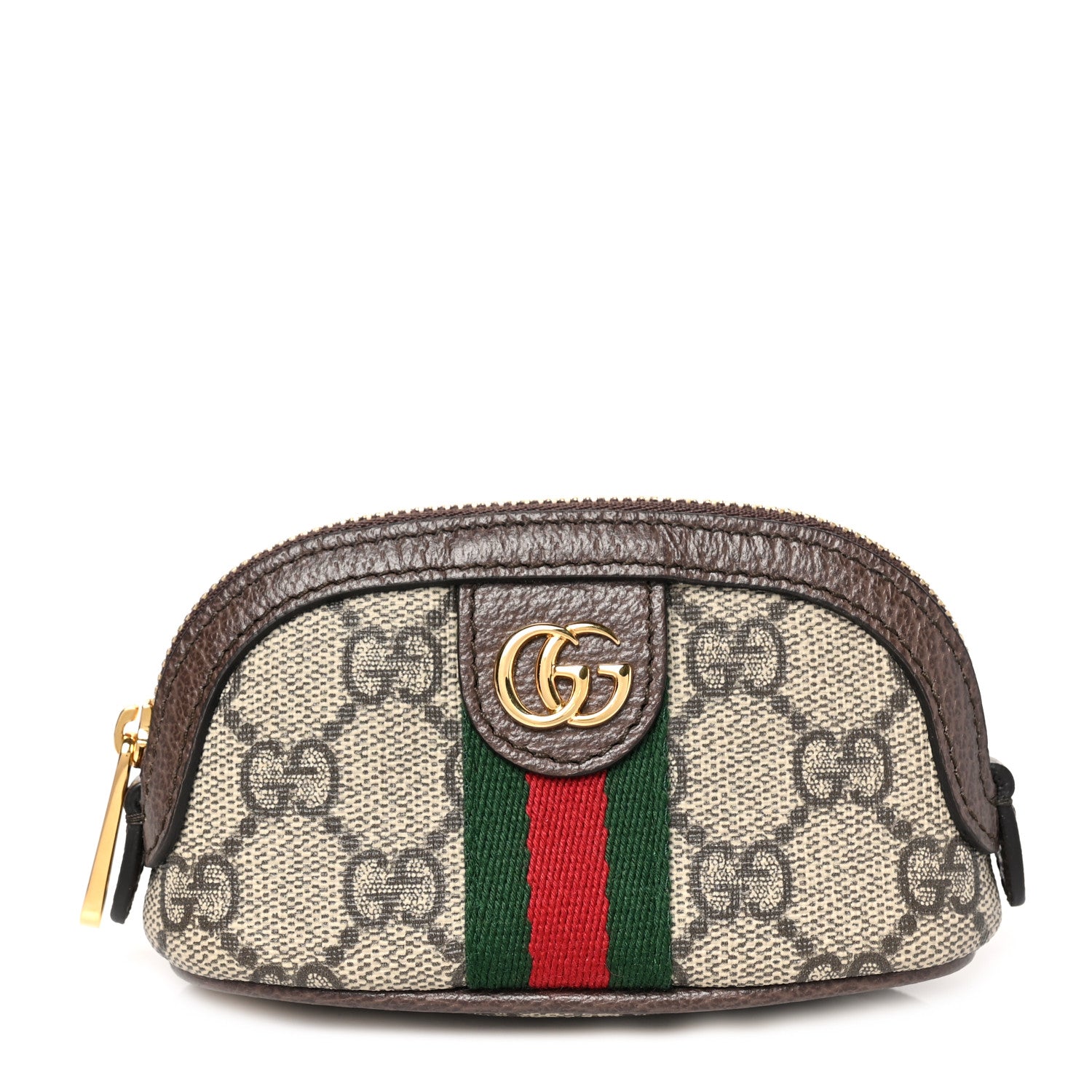 Gucci GG Supreme Monogram Web Ophidia Dome Key Pouch Beige New Acero 1 of 7