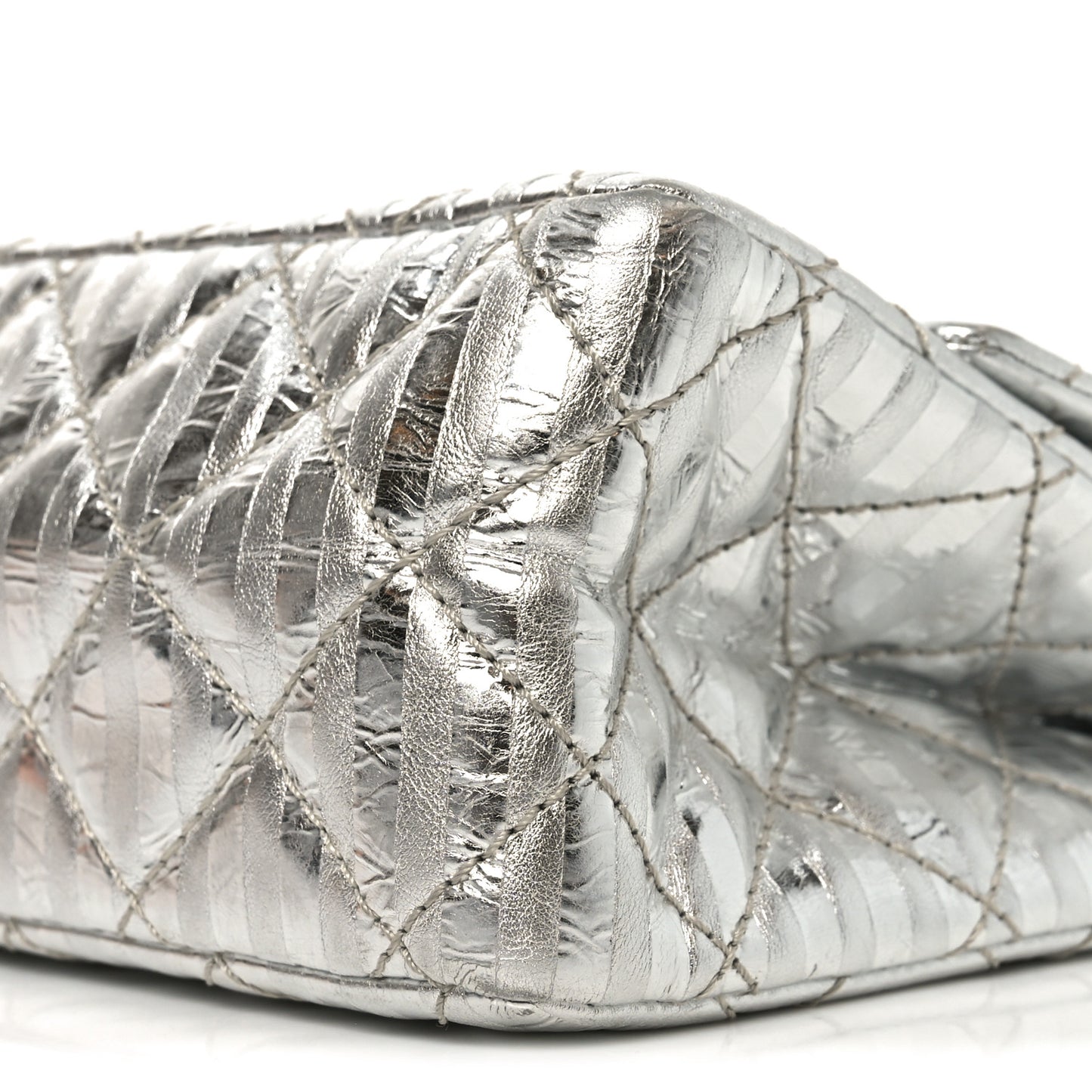 Metallic Calfskin Striped 2.55 Reissue 226 Silver