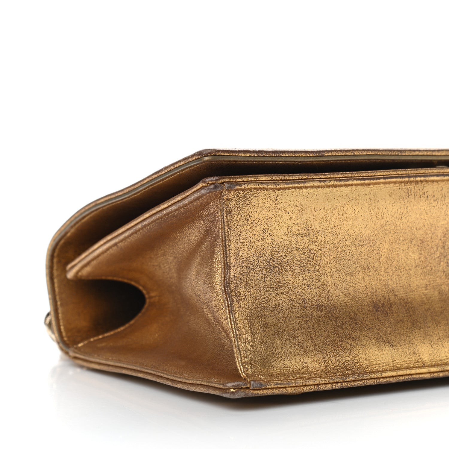 Christian Dior Metallic Brushed Calfskin Medium Diorama Flap Bag Gold 6 of 10