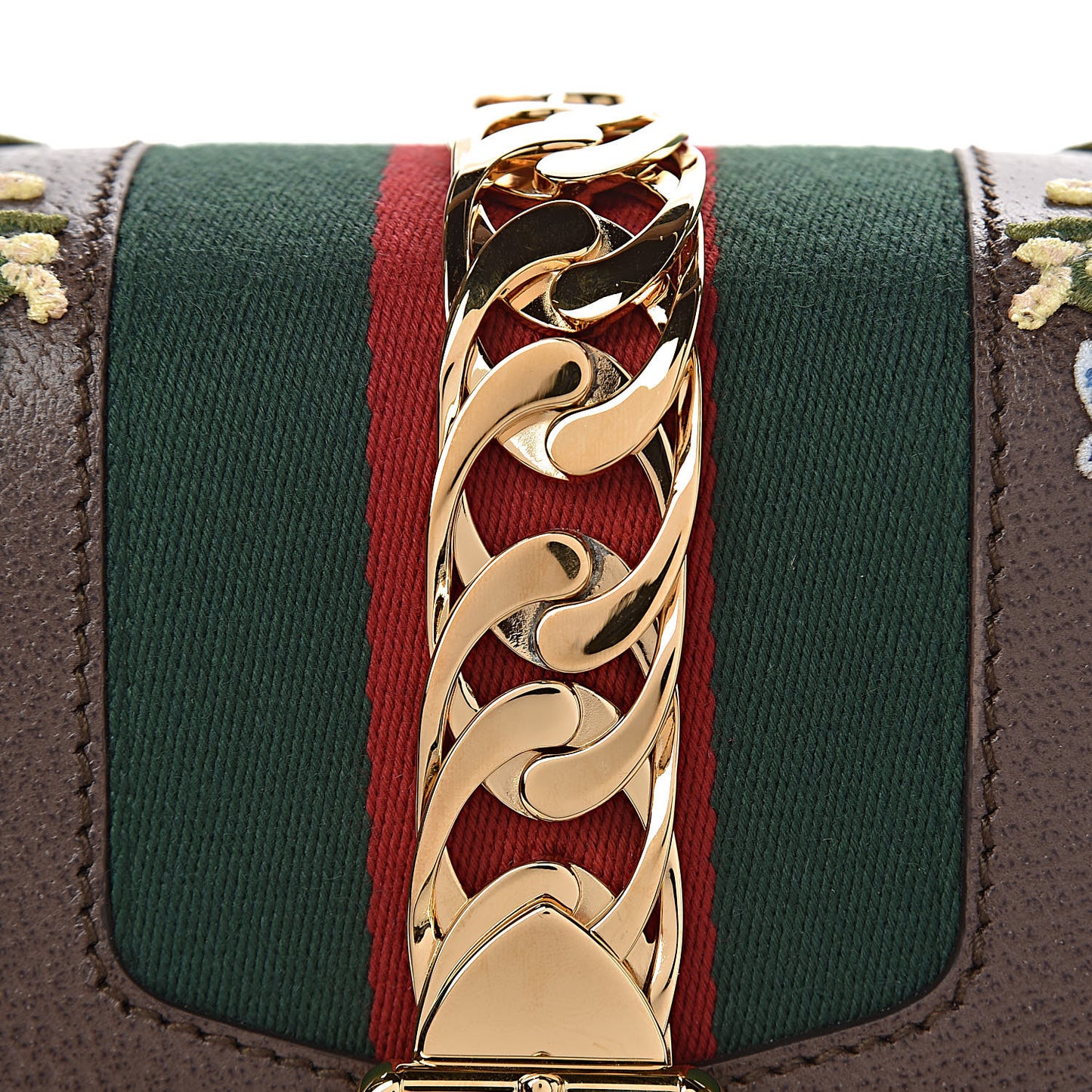 Calfskin Embroidered Medium Sylvie Top Handle Bag New Acero Multicolor