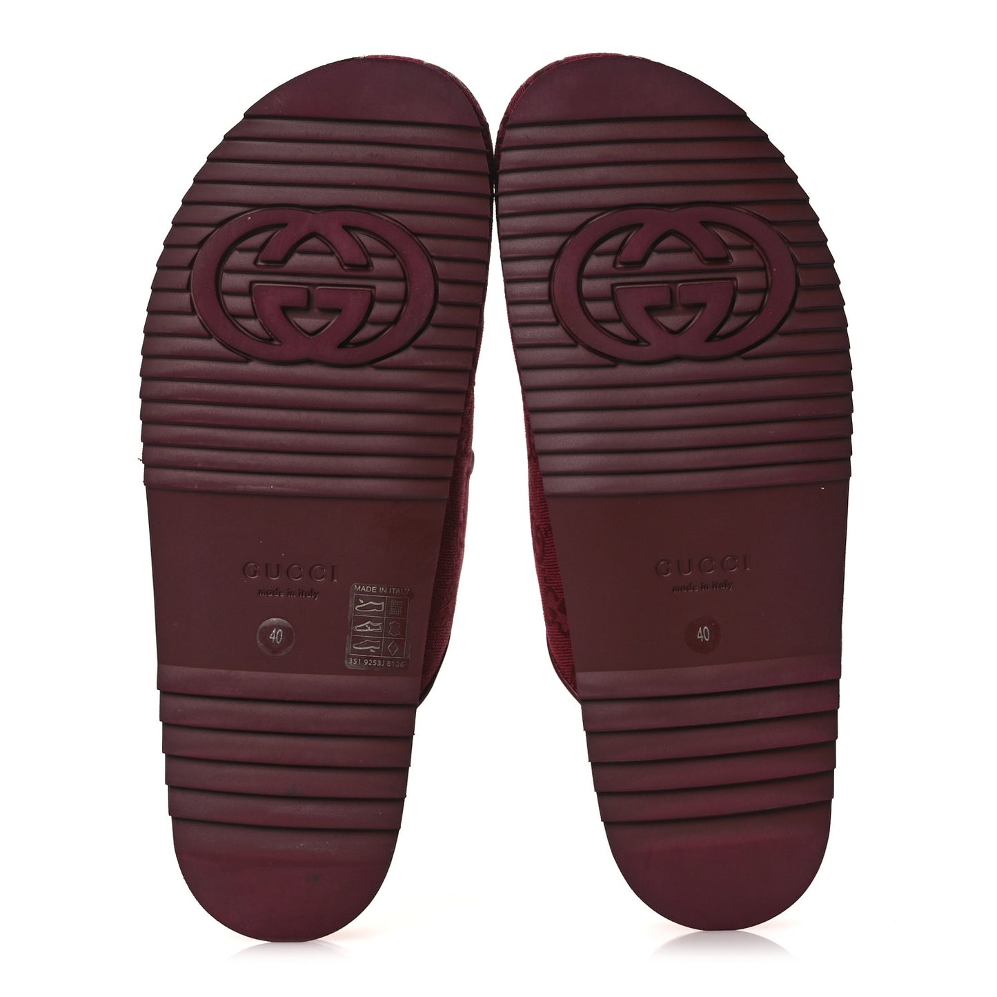 GG Supreme Monogram Womens Horsebit Slippers 40 Rosso Ancora