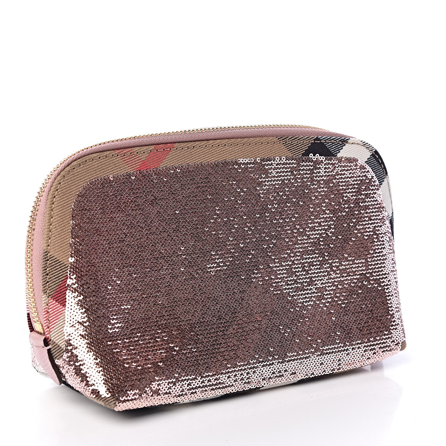 Burberry House Check Sequin Peyton Pouch Bag Pink 3 of 9