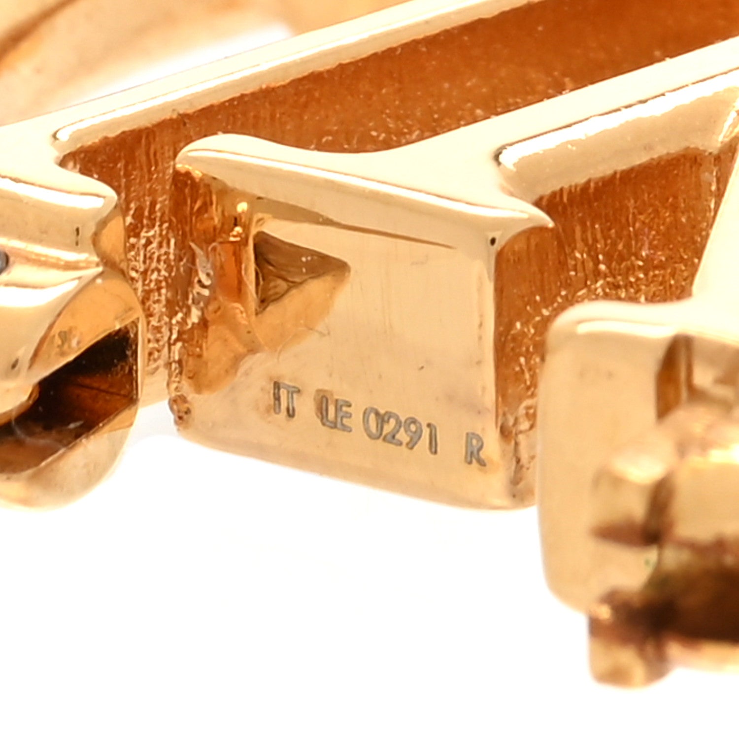 Louis Vuitton Metal Small Louise Hoop Earrings Gold 4 of 4