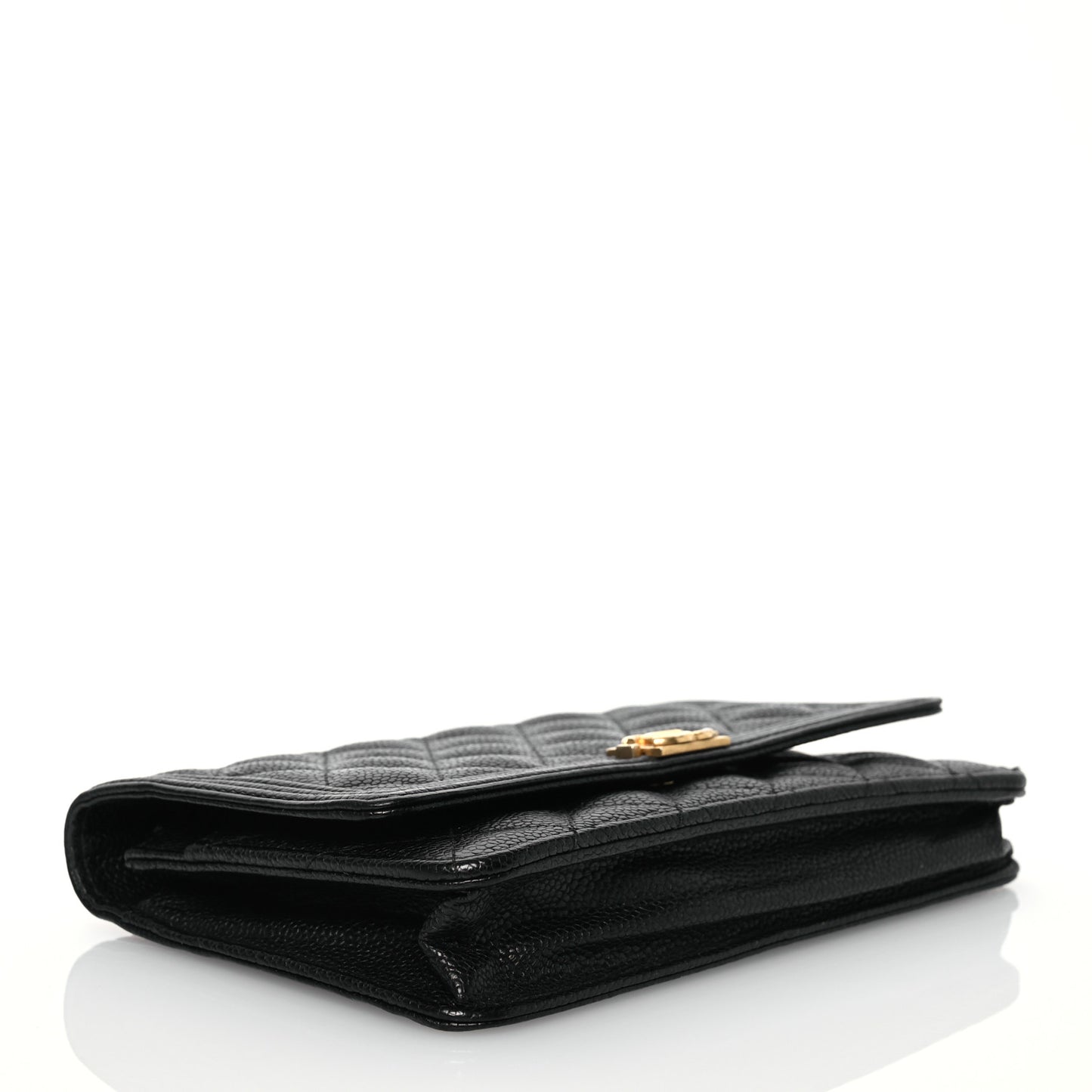 Caviar Quilted Boy Wallet On Chain WOC Black