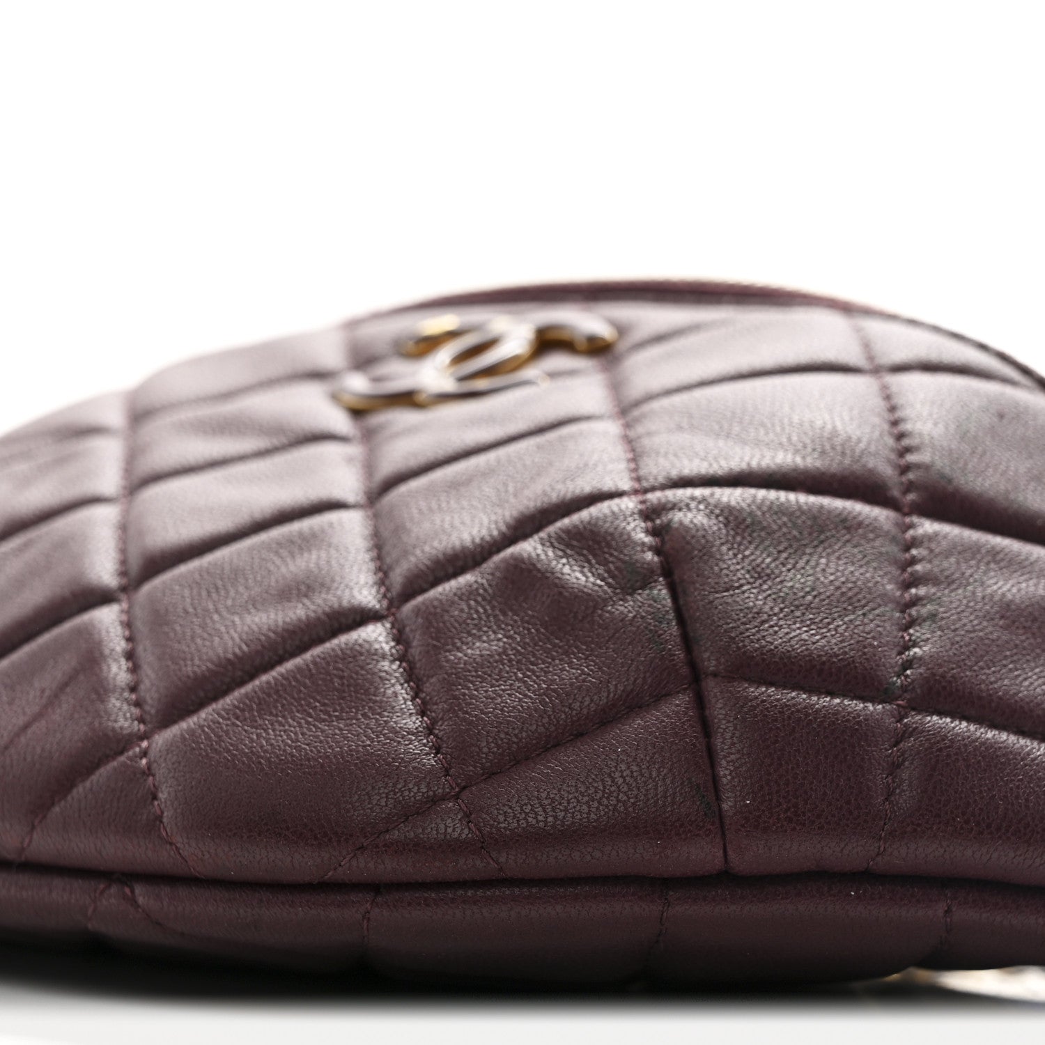 Chanel Shiny Lambskin Enamel Quilted Waist Bag Fanny Pack Burgundy 10 of 10