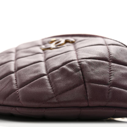 Chanel Shiny Lambskin Enamel Quilted Waist Bag Fanny Pack Burgundy 10 of 10