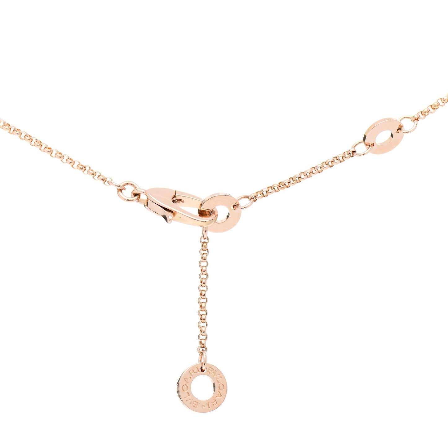 18K Rose Gold Diamond Small B.Zero1 Pave Pendant Necklace