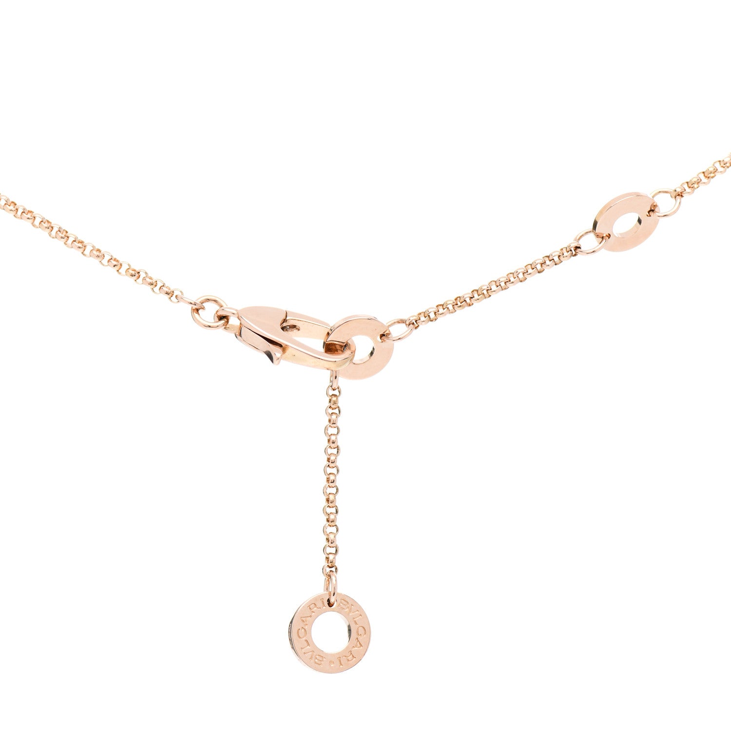 Bulgari 18K Rose Gold Diamond Small B.Zero1 Pave Pendant Necklace 4 of 7