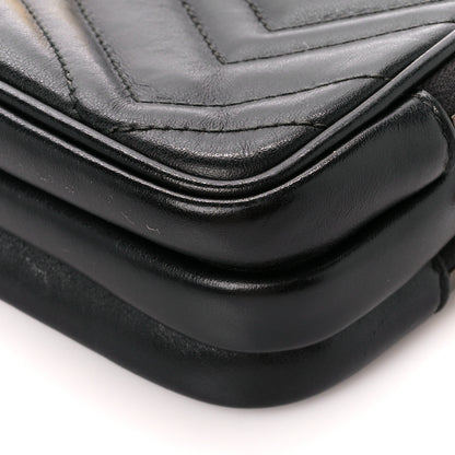 Gucci Calfskin Matelasse Mini GG Marmont Chain Crossbody Bag Black 11 of 11