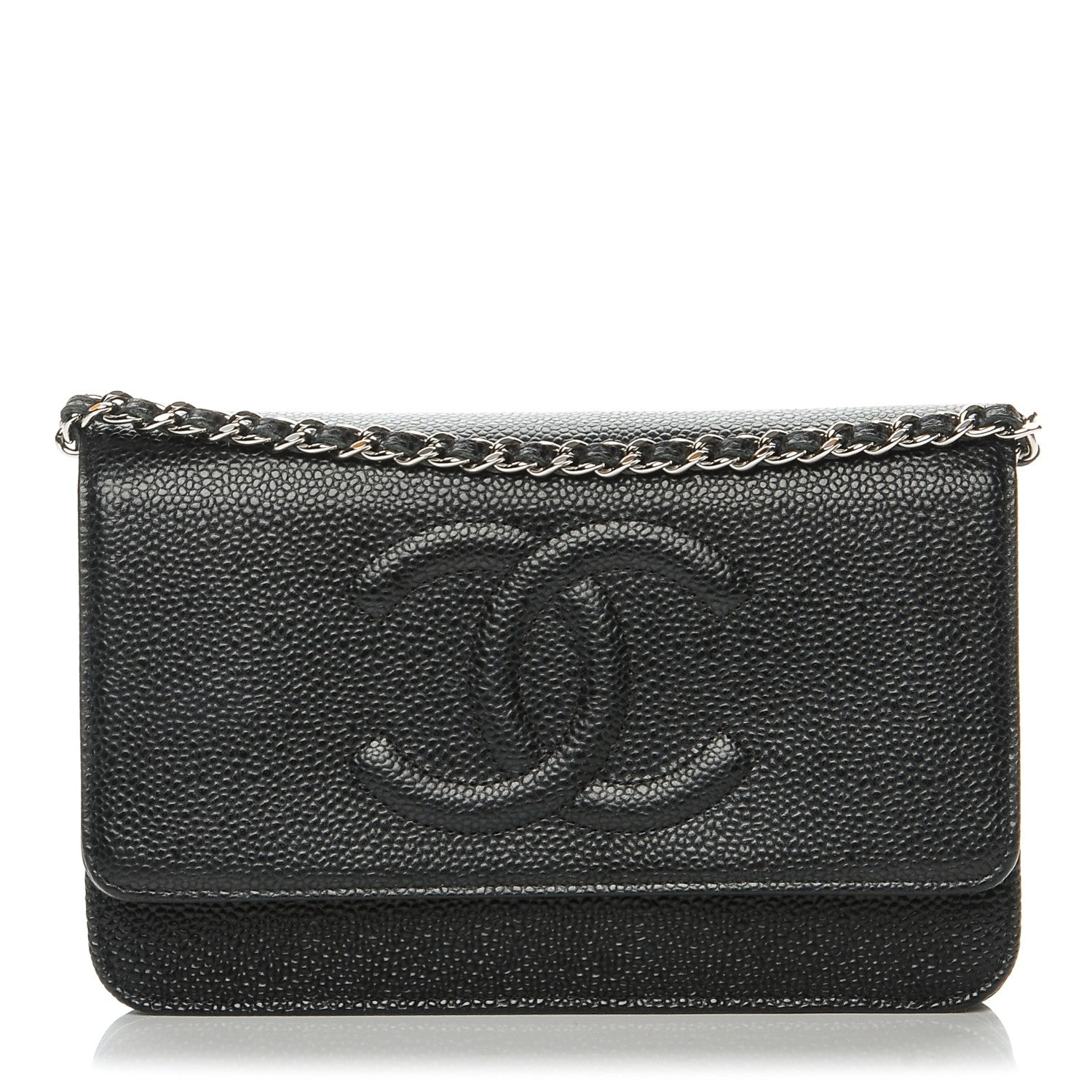 Chanel Caviar Timeless CC Wallet On Chain WOC Black 1 of 9